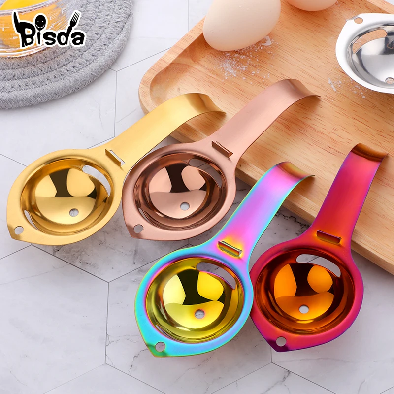 1/10Pcs Stainless Steel Egg Yolk Separator Kitchen Utensils Egg White Divider Handle Extractor Filter Strainer Tool