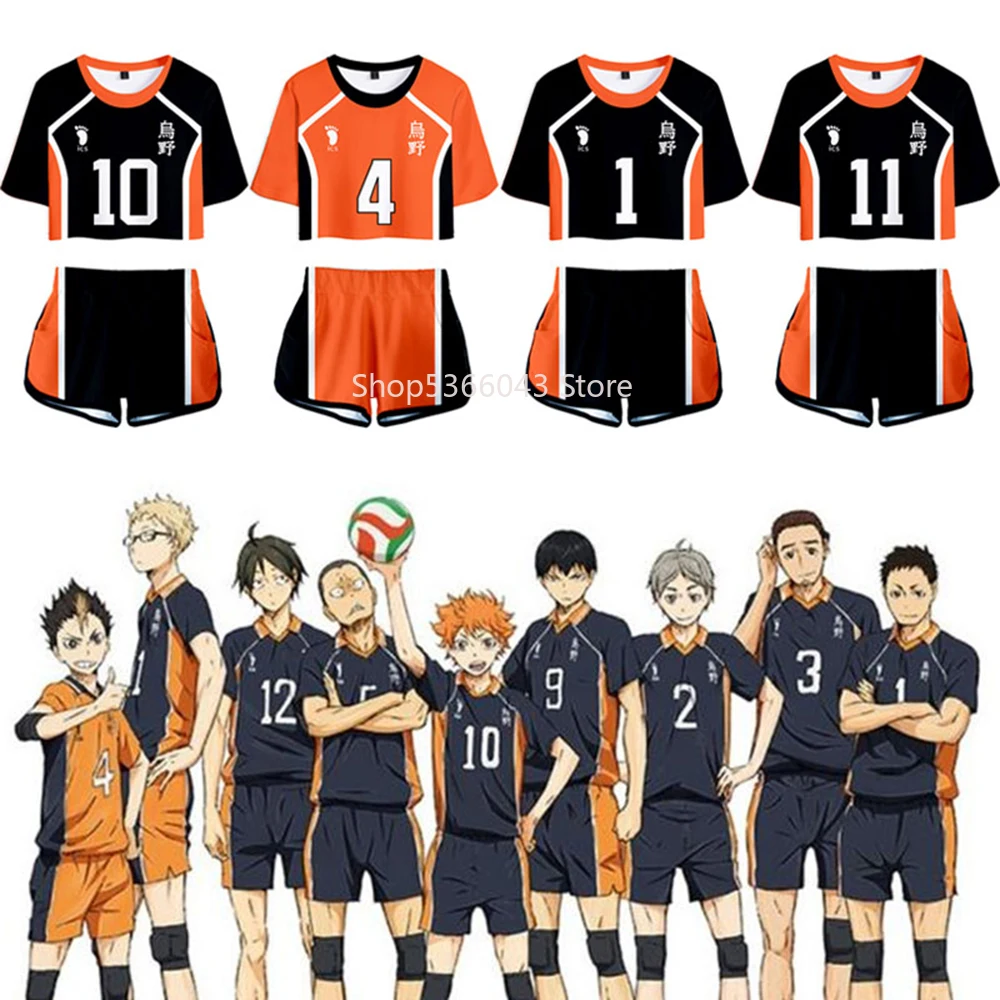 Haikyuu Kostuums Karasuno Hinata Hoge School T-shirt Shorts Shyouyou Nekoma Cosplay Sportkleding Uniform Volleybal Club Geschenken