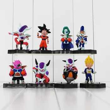 

7-10cm 8pcs/lot Anime Dragon Ball super saiyan Vegeta Son Goku Freeza Zarbon Dodoria Soldier PVC action figure Model Toys Doll