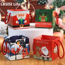 LBSISI Life bolsa con asa de Navidad para niños, embalaje de juguetes de Apple, regalo de bricolaje, decoración de fiesta de año nuevo, cajas misteriosas, 10 unids/lote