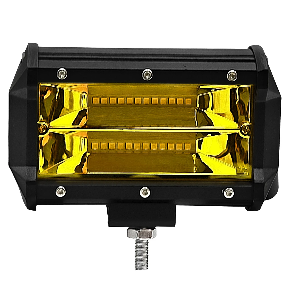 

5inch 72W 2-Row Work Light Bar 3000K Flood Lamp Marine LED Day lighting for Jeeps Off-road SUVs Boats car accessaries