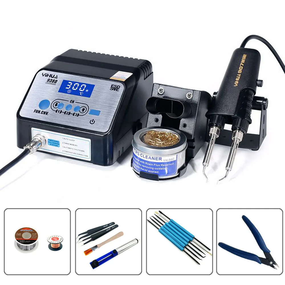 YIHUA-938D-Electric-Tweezers-Soldering-Station-Anti-Static-Intelligent-Lead-Free-Soldering-Station-With-The-Function