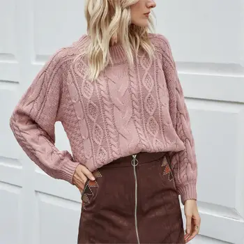 

2020 Autumn Sweater Women Pullover Solid Warm Winter Knitted Sweater Ladies Long Sleeve O Neck Women Loose Sweater Female