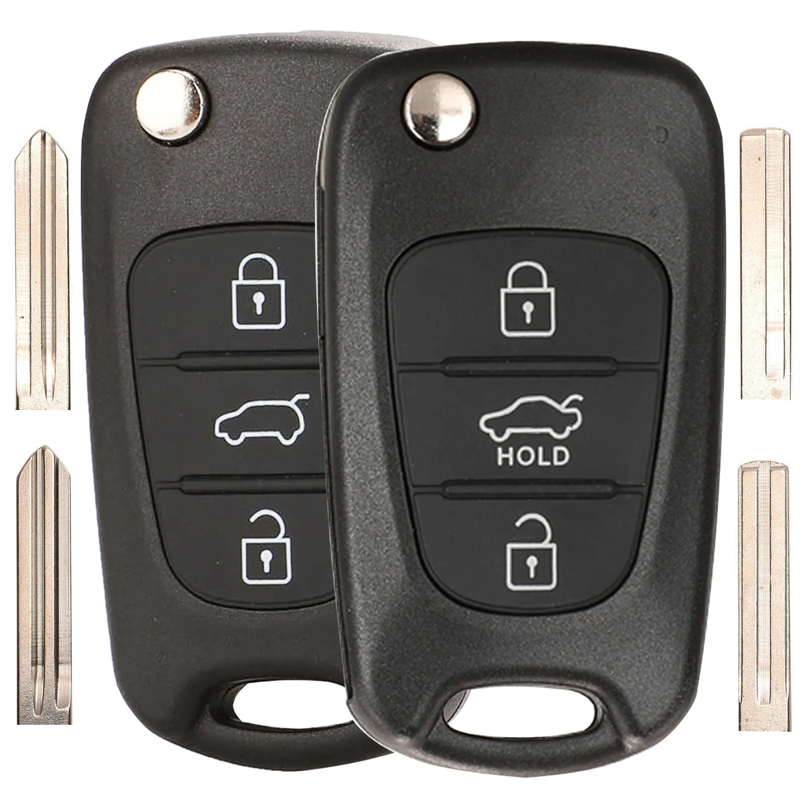 Jingyuqin Remote Car Key Shell For Kia K2 K5 Rio 3 Picanto Ceed Sportage Cerato Sorento Soul Hyundai I20/30/35 IX25/35 Accent
