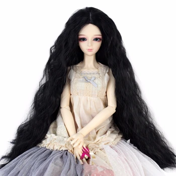 

Fashion Doll Wig For 1/3 1/4 BJD SD MSD Dolls Long Curely Noodle Hair Wig High Temperature Fiber Hair Doll Accessories
