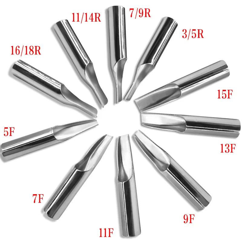 

High Quality 1 Set/10PCS 304 Stainless Steel Tattoo Tips Kit Tattoo Nozzle Tips For Tattoo Needles Accessories