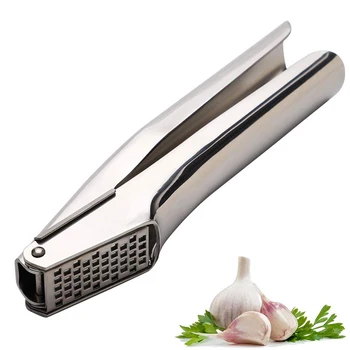

Stainless Steel Garlic Press Crusher Kitchen Vegetable Garlic Rust Proof Heavy Duty Garlic Mincer With Square Hole Kitchen Tool
