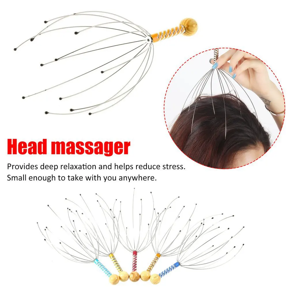 1 PC .anti-stress Scores Of Pains Octopus Head Head Skin Care Neck Relief Stress Relaxing Claw Massage Skin Care Massager