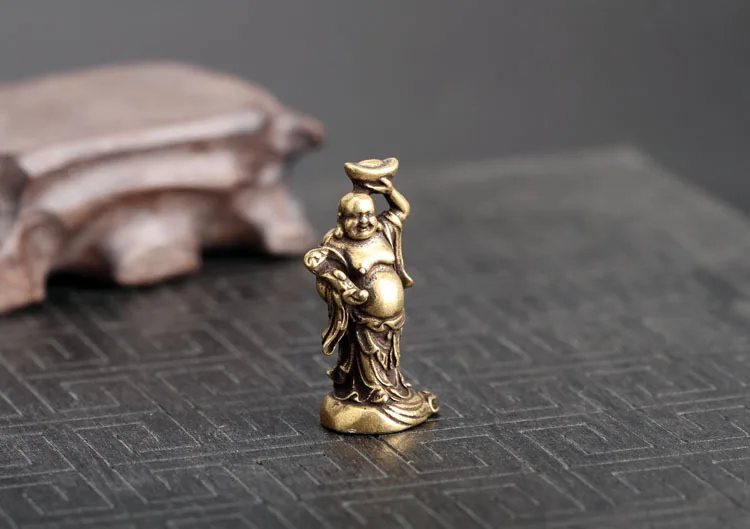 Copper Maitreya Buddha Miniatures Figurines  (6)