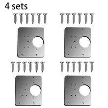 Cabinet Hinge Repair Plate Set Practical Rust Resistant Stainless Steel Furniture Cupboard Hinge Repair Mount Door Drawer Window