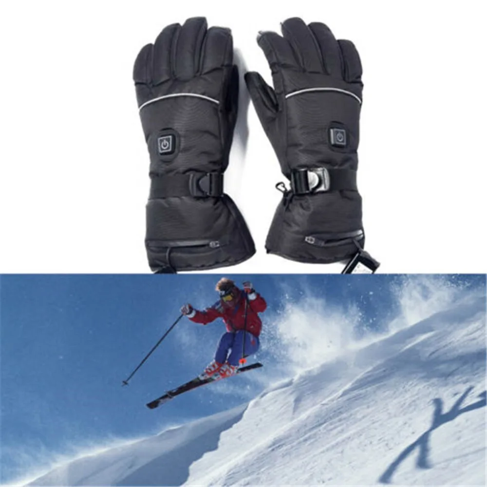 Winter electric heated gloves usb insulated thermostat gloves warm heating ski gloves three speed adjustable temperature 30O9 (15)
