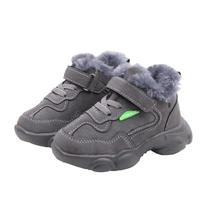 Fashion New Winter Children Boots Thick Warm Shoes Cotton-Padded Boys Girls Boots Boys Snow Boots Kids Slip on Sneakers