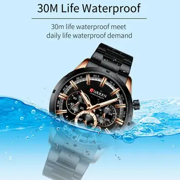 

CURREN Waterproof Quartz Watch Six-needle Calendar Digital Watches Men Watch Business Casual Wristwatch Top Brand Luxury Clock