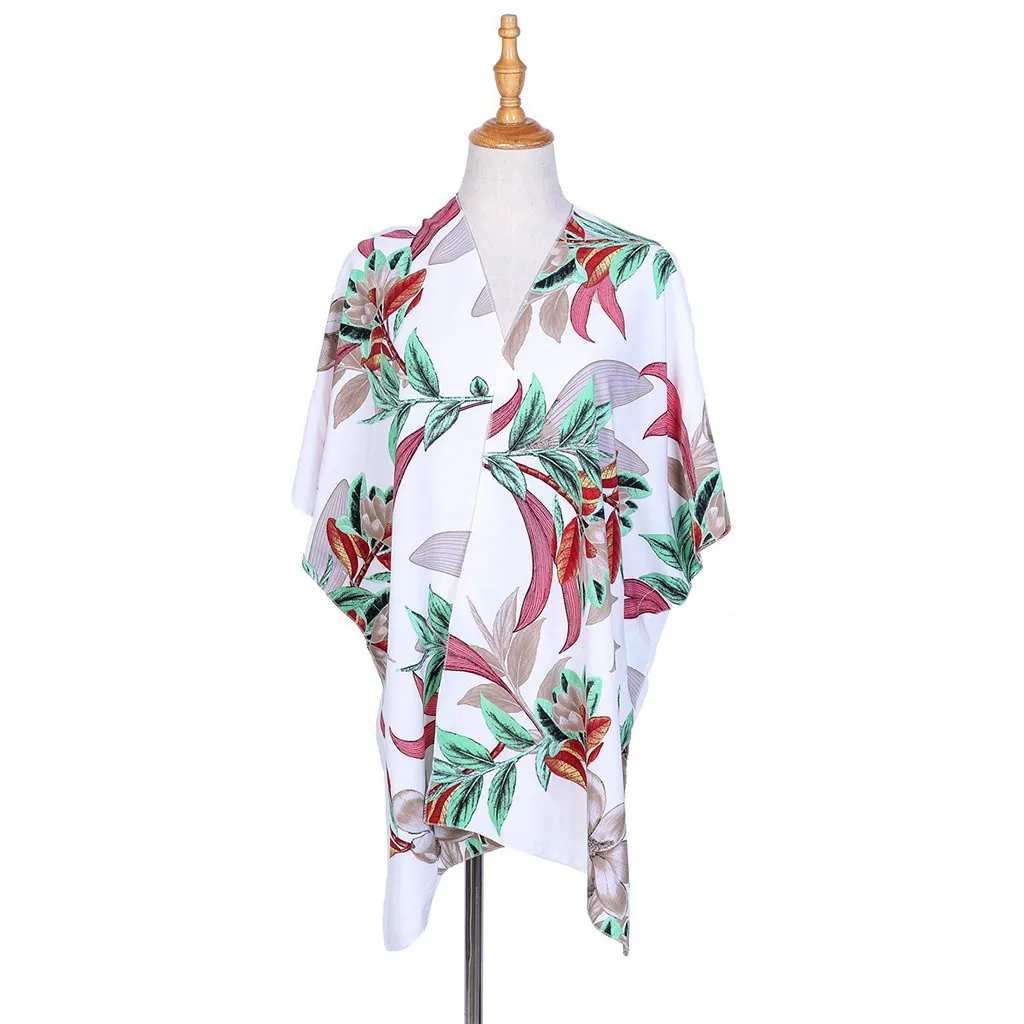 Женское кимоно с принтом длинный кардиган шаль свободная Удлиненная блузка