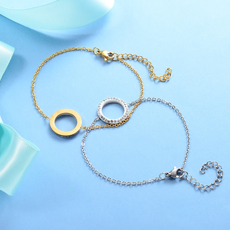 Baoyan, европейский браслет из нержавеющей стали, полый круглый браслет с подвеской, розовое золото/серебро/золото, браслет-цепочка для женщин