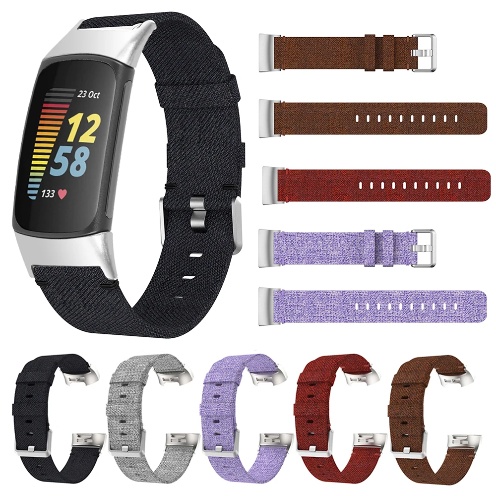

Холщовый ремешок для браслета Fitbit Charge 5, Аксессуары для браслета