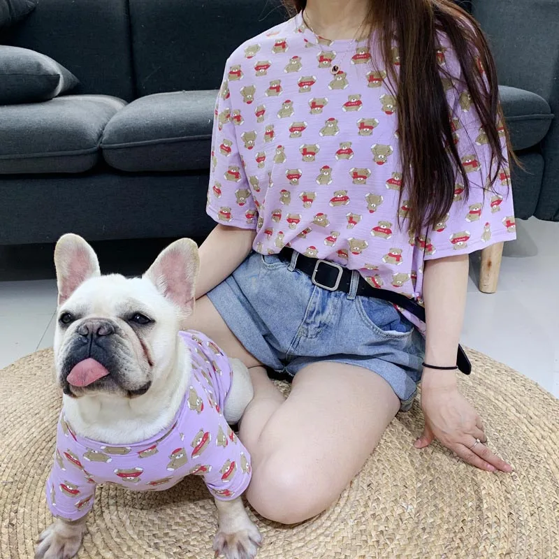 Новое поступление 2020 футболка для собаки одежда собак бульдог медведь принт