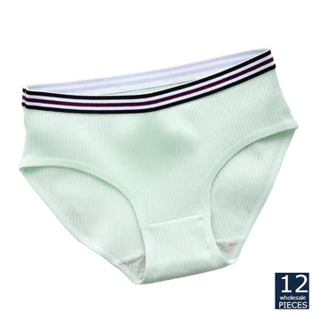 

12 Pcs/lot Women Panties Breathable Soft Cotton Girls Underwear Seamless Briefs Women Sexy Lingerie TWY