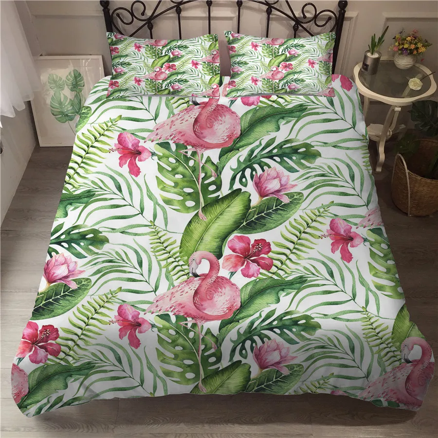 

A Bedding Set 3D Printed Duvet Cover Bed Set Flamingo Home Textiles for Adults Bedclothes with Pillowcase #HLN11