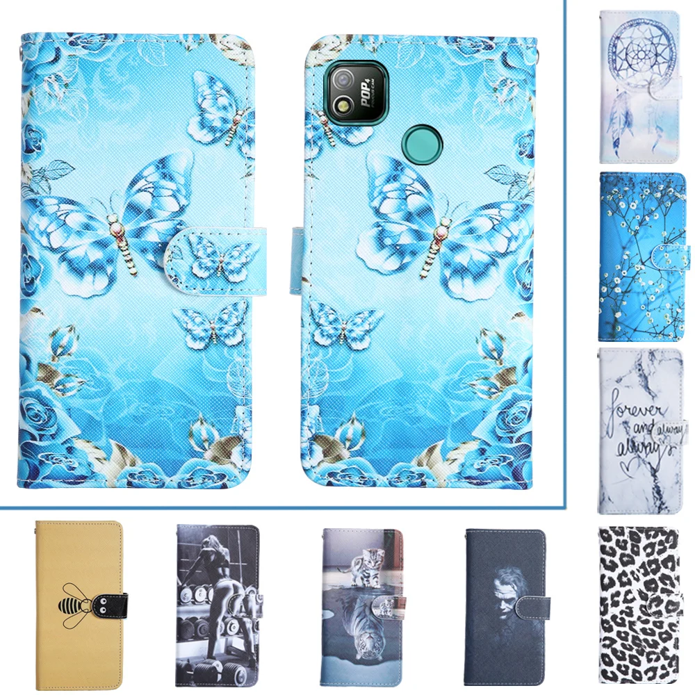 Tecno Pop 4 Butterfly Wallet Case Flip Book Style Cover On Tecno Pop 4 Pop4 Cartoon Patterned Flower Lovely Animal Case Shell Phone Case Covers Aliexpress