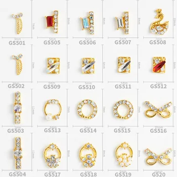 

12PCS Good Material Japanese Metal Alloy Rhinestone Nail Art Accessories Nail Jewelry DIY Nail Decoration