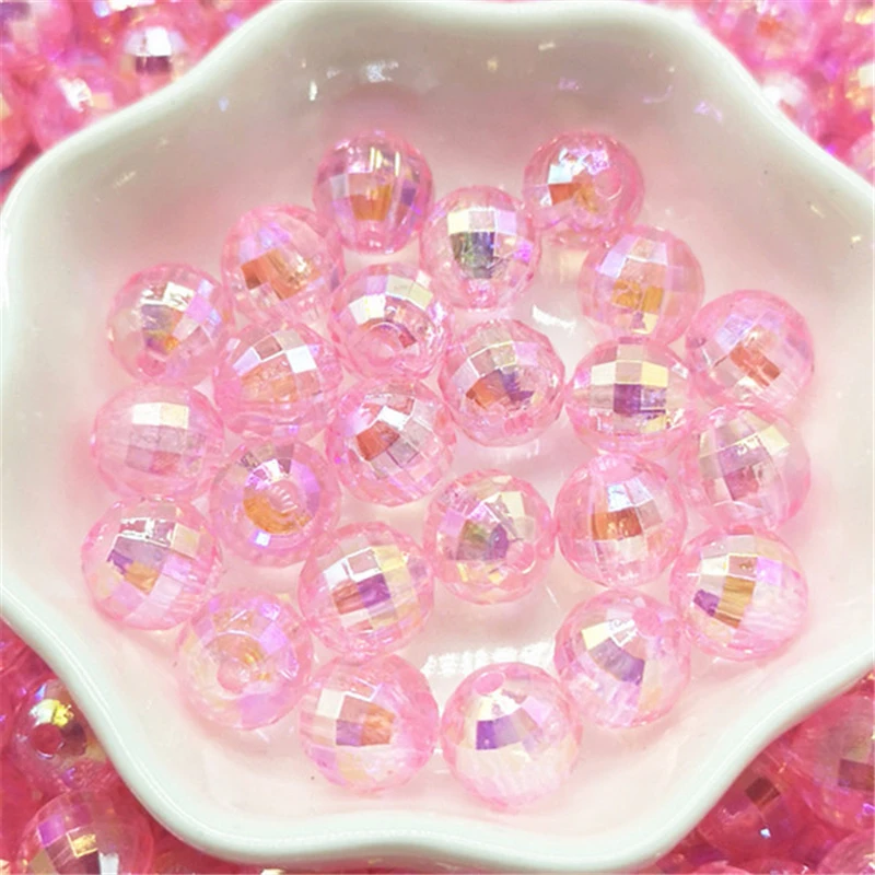 Acrylic Beads 6/8 10mm Transparent Electroplated AB Color