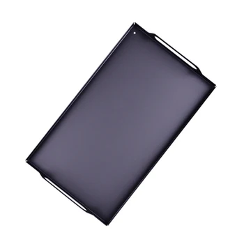 

Nordic Style Metal Rectangular Plate Storage Trays With Handle Snack Fruit Western Food Plate Afternoon Tea Table Decor(Black)