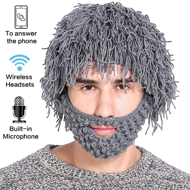 A2 Bluetooth шапка парик борода вязаная шапочка зимние аксессуары для моделирования теплый рождественский подарок на год музыка шляпа - Цвет: A2