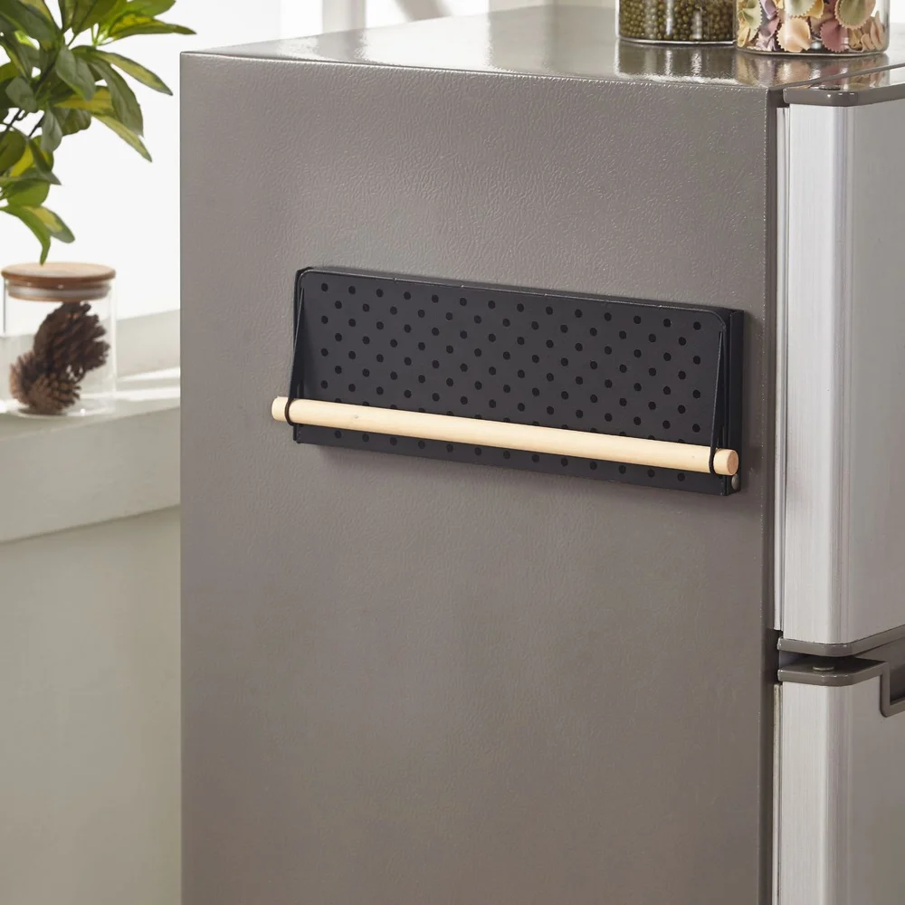 Холодильник боковой Магнитный Органайзер бумажный держатель для полотенец складные полки для холодильника банки для специй полка для пластикового стеллажа для хранения кухни
