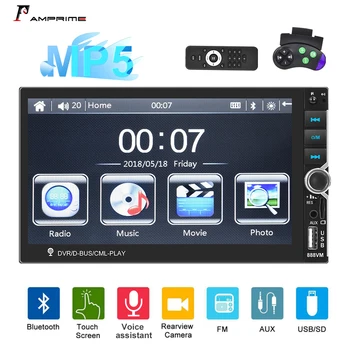 

AMprime Double Din 7'' HD Car MP5 Radio Video Player Bluetooth Autoradio FM AUX USB SD DVR Touch Screen with Music Movie Player