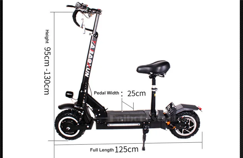 Daibot Off Road Electric Scooter Two Wheel 12 Inch 60V Dual Drive 1600W 80KMH With Seat Powerful Electric Bike For Adult  (3)