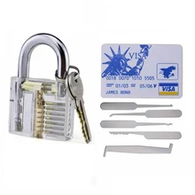 Bloqueio picareta conjunto de ferramentas de serralheiro prática kit de bloqueio transparente com chave quebrada extrator chave ferramenta remoção ganchos ferragem