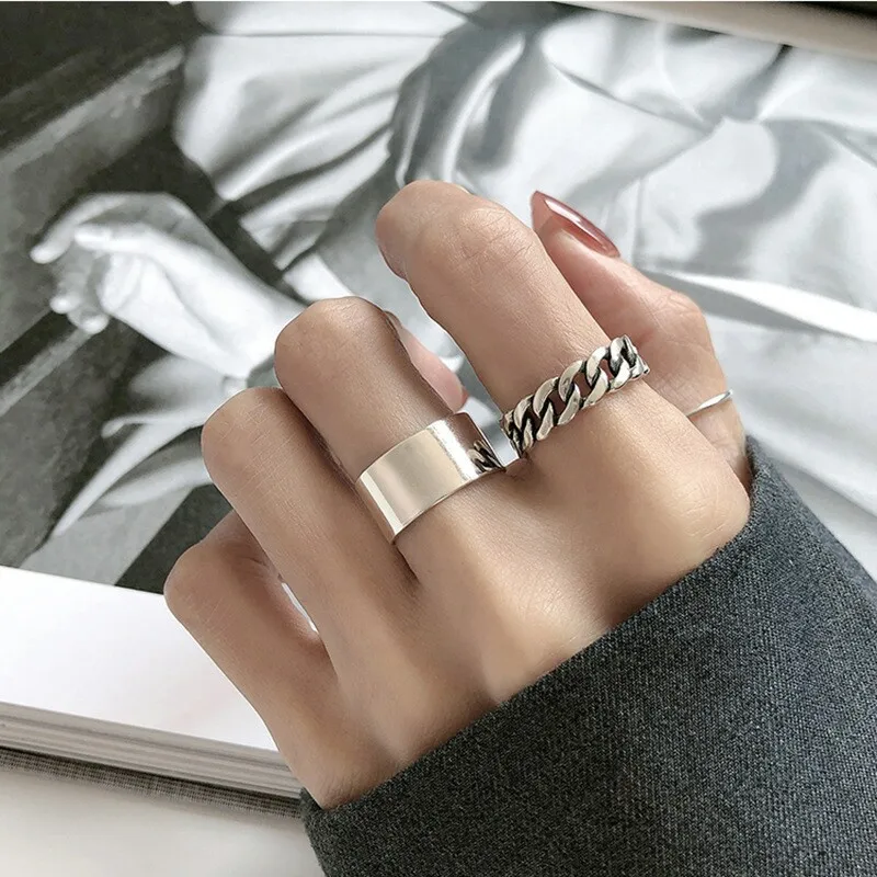[韓国人気ジュエリー] [925 Silver] Knot Chain Ring 925 Silver]キュービック クロス チェーン リング 韓国