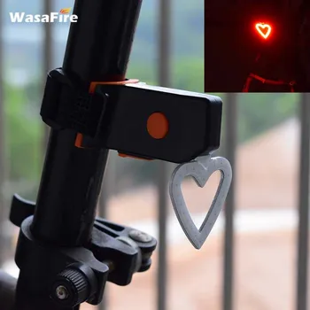 

WasaFire USB Rechargeable Bicycle Tail Cycling Light Waterproof 5 Modes COB Heart Shape Rear Lights Branch Fishing Bike Light