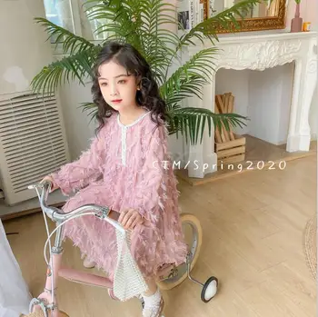 

2020 new girls tassel dress fashion spring cotton girls dresses 3-8t C520