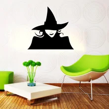 KST-36 Хэллоуин серии ведьма шляпа экологически чистые съемные креативные резные настенные наклейки декоративная роспись целые
