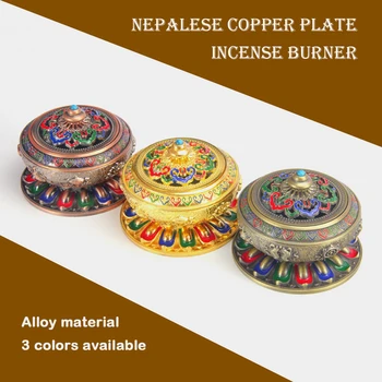 

Nepal incense burner Alloy copper sandalwood incense burner Room for Buddha Ornaments color incense coil incense burner