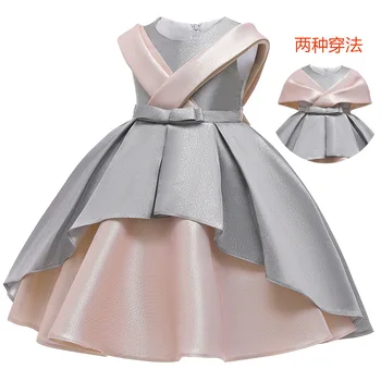 

2020 Elegant Lush Princess Girls Dress Wedding Party Dress for Kids Patchwork Wedding Birthday Party Dress Girls Clothes