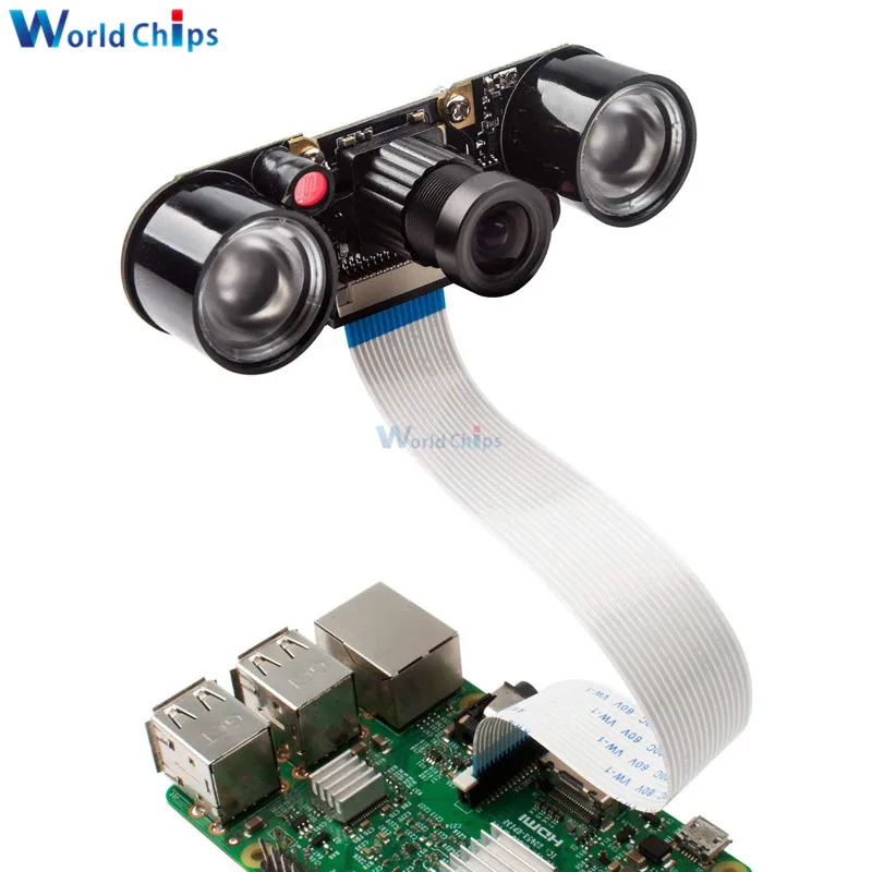 Для Raspberry Pi Камера фокусное регулируемый инфракрасный Ночное видение Камера модуль для Raspberry Pi 3 Model B 4B zero w кронштейн 7in1