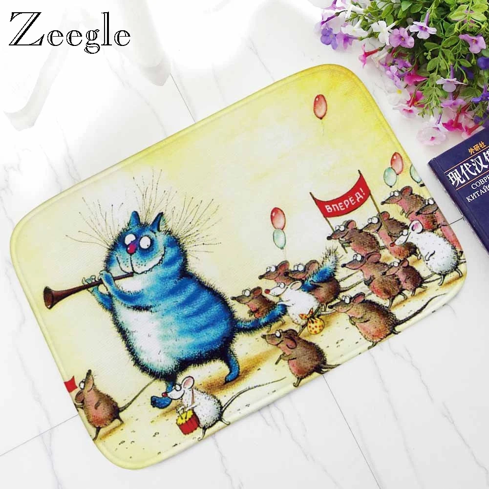Zeegle новогодний Коврик для двери, Рождественский коврик для украшения дома, коврик для спальни, Противоскользящий коврик для входной двери, напольный коврик