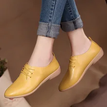 

2021 Women Flats Single Sneakers Women Shoes Flats Leather Mom Solid Color Casual Loafers Shoes Woman Flat Tenis Size 35-44