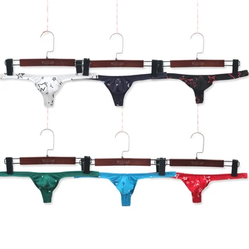 

6PCS Cotton Thong G-string Jock Strap Lingerie Bugle Pouch Micro Panties Bikini Slip Homme Printed Underwear T-back Gay Thongs