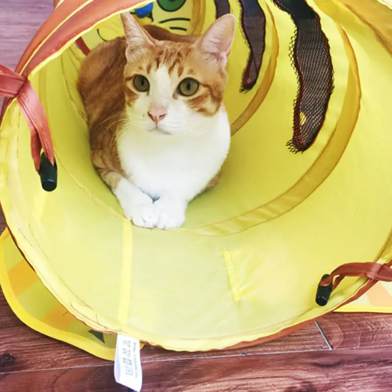 Радуга Кошка Туннель складной туннель Pet трубка игра игрушка тройник Забавный Прочный кошачий трек для скрытой тренировки