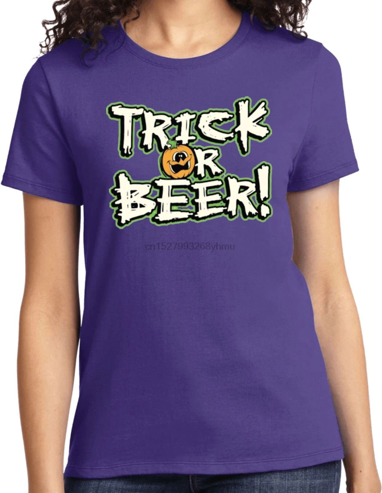 Женская футболка на Хэллоуин Trick or Beer| |