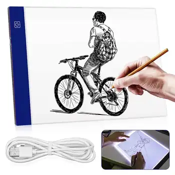 

Adjustable LED Drawing Tablet Copy Board A4 Stepless Dimmable LED Light Painting Pad Graphics Artist Thin Art Stencil Drawing