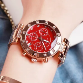 

GUOU Women's Watches 2020 Diamond Stainless Steel Ladies Watch Stainless Steel Bracelets For Women Montre Femme Calendar Clock