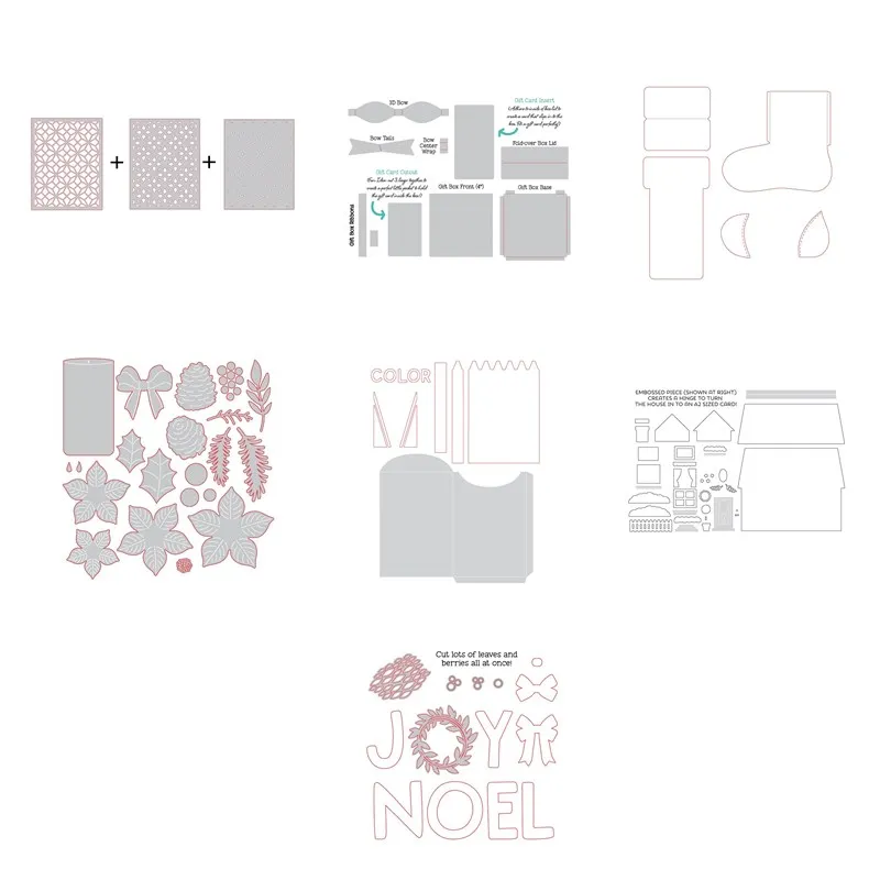 

Bow-knot Christmas Gift Box Metal Cutting Dies Scrapbooking Photo Album Paper DIY Card Decoration Crafts Embossing Die Cuts 2019