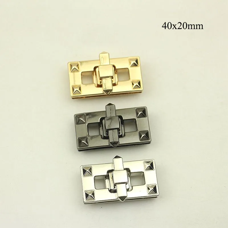 

2 шт. 40x20 мм квадратные металлические поворотные застежки для сумок «сделай сам», фурнитура для сумок, кошельков, застежка с замком, аксессуары для сумок