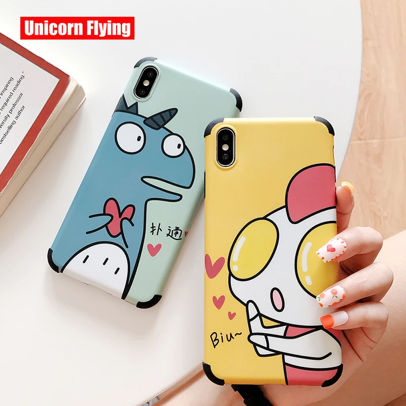 

LinXiang Japanese Cartoon Cute Ultraman Monsters Couples Matte Phone Case Back Cover For iphone 6 6s 7 8 Plus X XS Max XR