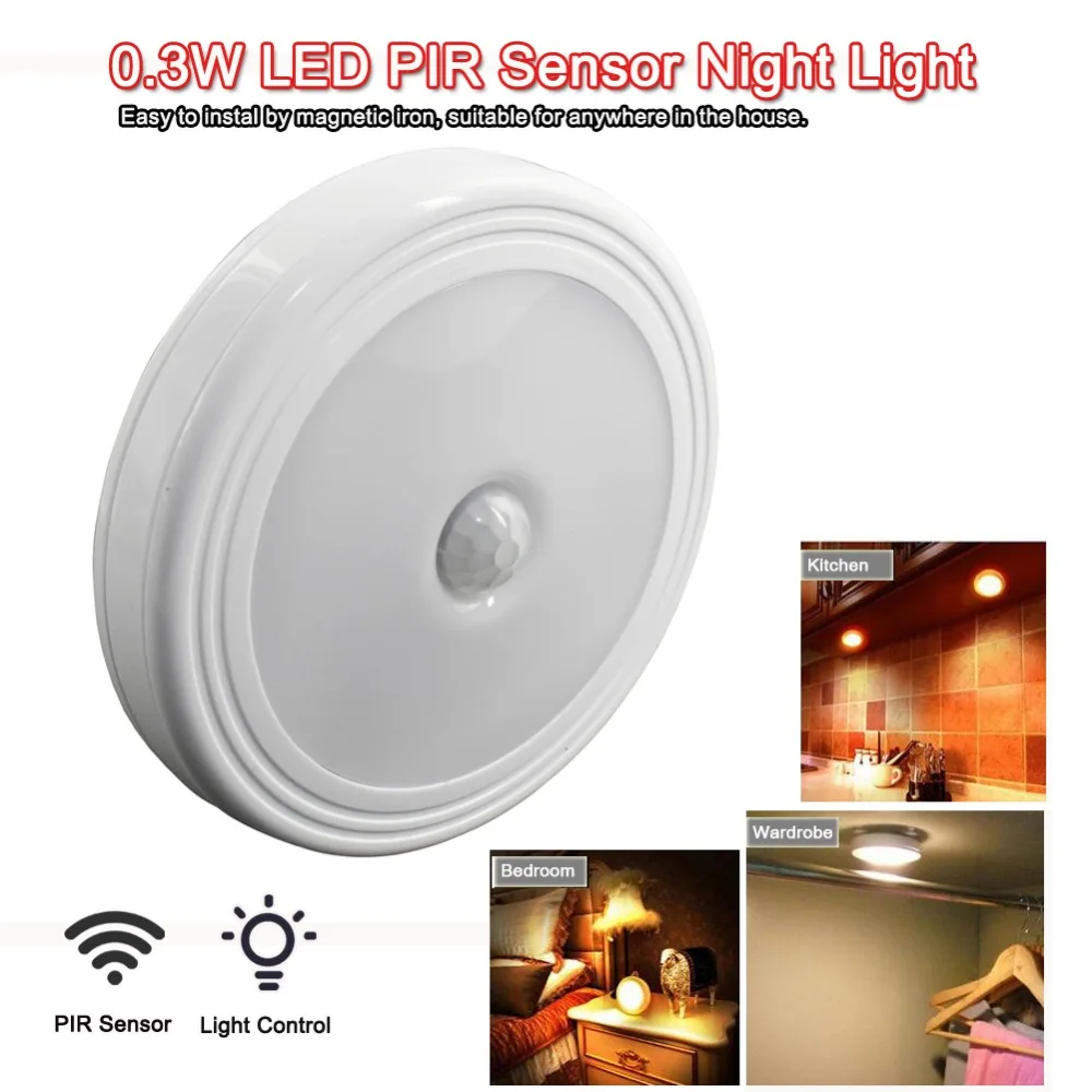 

Battery Powered LED Sensor Night Light PIR Motion sensor Wall Light Pure Warm White for Home Path Laundry Stair Light